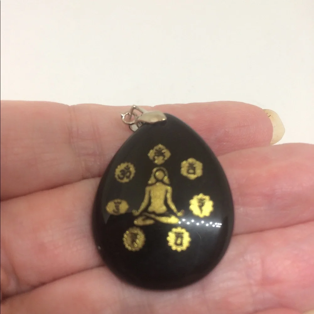 🌠🕉 OBSIDIAN PENDANT - Picture 6 of 7